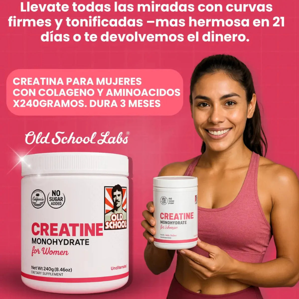 CREATINA MONOHIDRATADA 240g– PODER FEMENINO EN CADA CUCHARADA