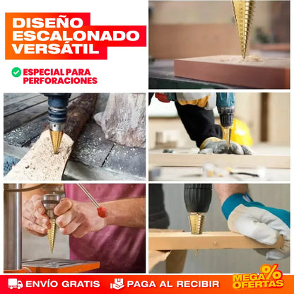 set de 6 brocas escalonadas de titanio