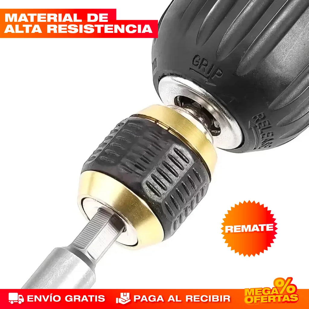 QuickChange Pro™ – SET X2 - Cambia brocas en 1 segundo, trabaja sin parar.