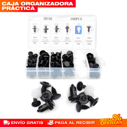 100 piezas de remaches – Ajusta y Protege tu Carro en Minutos